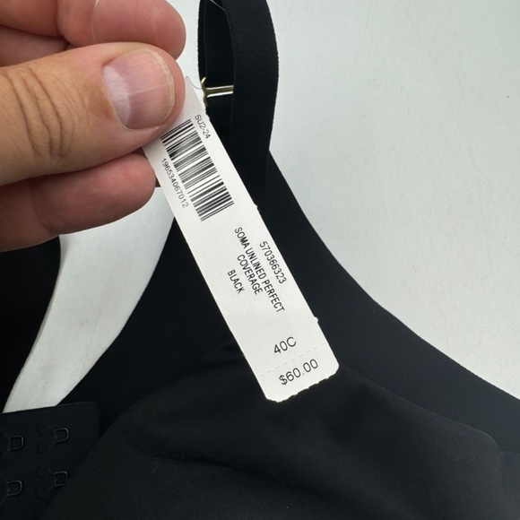 NEW Soma Unlined Perfect Coverage Bra Black 40C - Picture 2 of 4